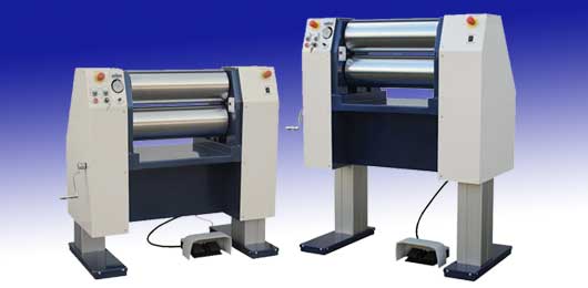 Adjustable Height - Vertical Electric Roll Mill -For Milling and Calendering 2 Part Silicone